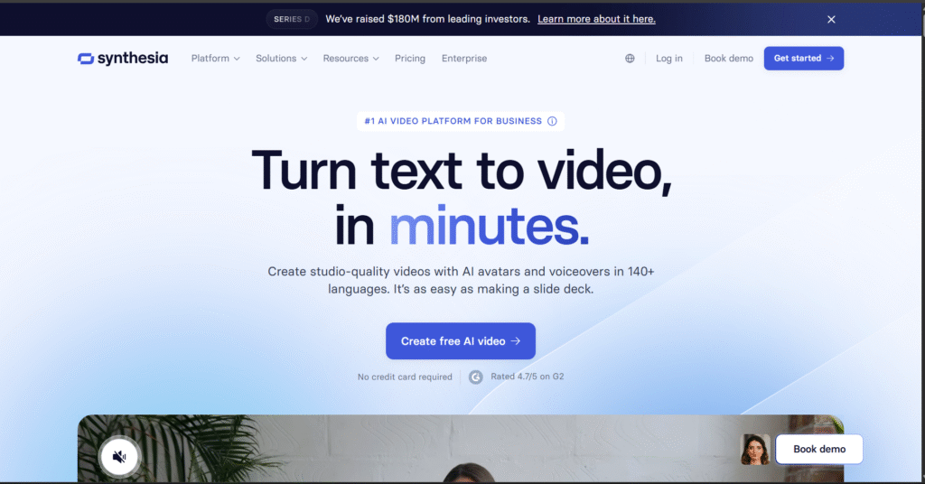 Synthesia Top 6 AI Video Generator Tools in 2025 